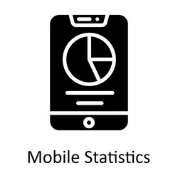mobile statistics solid icon design vector image