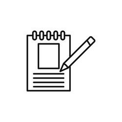 notebook icon simple thin line vector image