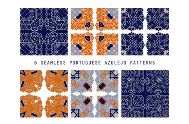 Portuguese Azulejo Tile Pattern Vector Image