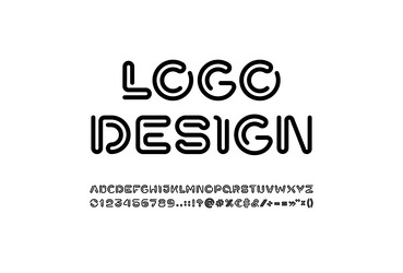 Segmented Digital Font - Tech Style vector
