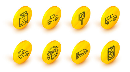 Set line city map navigation high-speed train vector