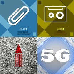 set of abstract backgrounds with different web vector image