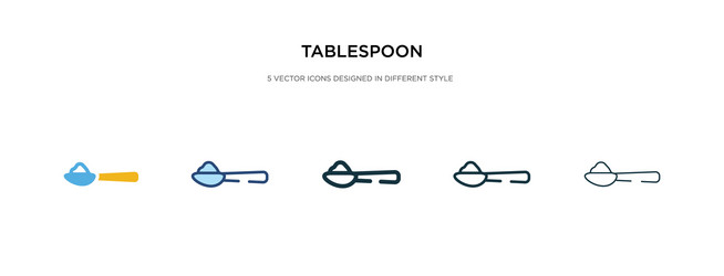 Tablespoon icon in different style two colored vector