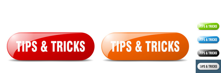 Tips tricks button key sign push set vector