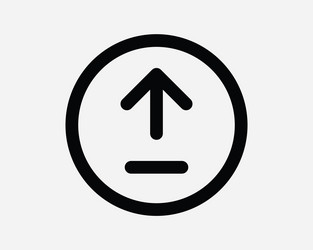 upload arrow round icon up load pointer point sign vector image