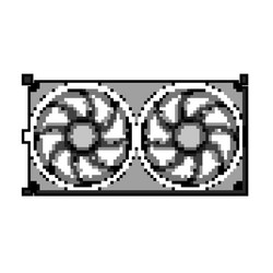 computer cooling fan pc game pixel art vector