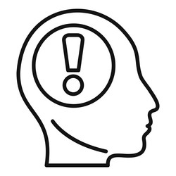 New brain idea icon outline problem data vector