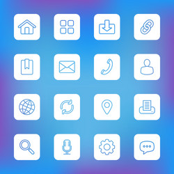 Simple Web Icon Set - Line Style vector image