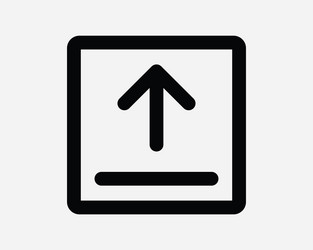 upload square button line outline arrow point data vector image