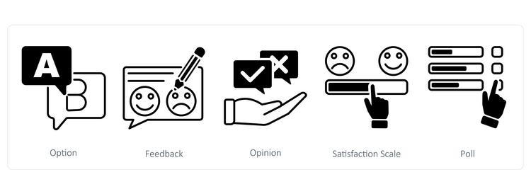 a set of 5 survey and rating icons as option vector image