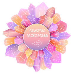 Crystal Splash Frame - Abstract Gemstone Backgroun vector image
