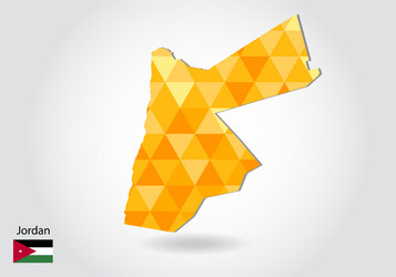 geometric polygonal style map of jordan low poly vector image