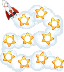 rocket and stars in a daisy chain format vector