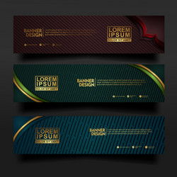 set banner template design with luxury vector