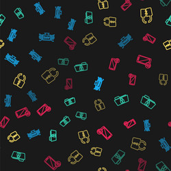 set line computer api interface folder and lock vector image