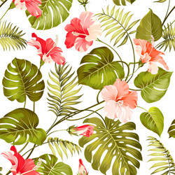Tropical Flower Pattern Vector Image