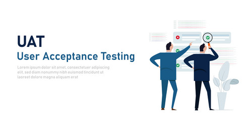 uat user acceptance testing process in system vector image