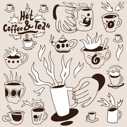 Coffee cups doodles Royalty Free Vector Image - VectorStock