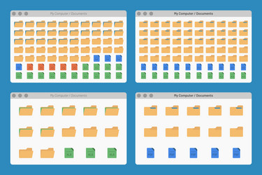 desktop interface window with folder and file vector