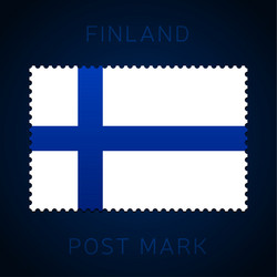 finland postage mark national flag stamp vector