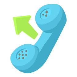 Handset outgoing call icon cartoon style vector