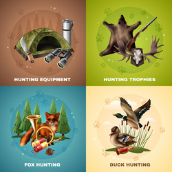 Hunting Equipment & Wildlife Vector Image