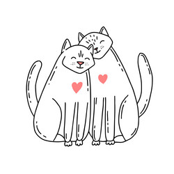 Two Cats Doodle Vector Images Over 400