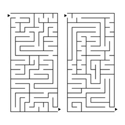 a set of rectangular simple labyrinths vector image