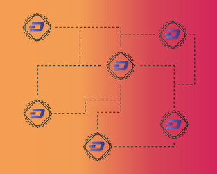 Dash blockchain technology circuit network vector