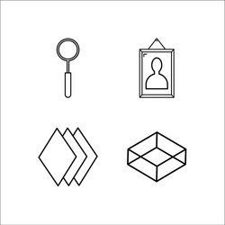 design and studio simple linear icon setsimple vector image