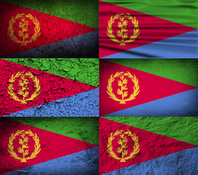 Flag of eritrea with old texture vector