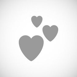 Three hearts simple icon vector