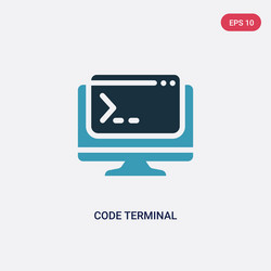 Two color code terminal icon from programming vector