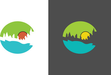 Abstract patterned nature logo Royalty Free Vector Image