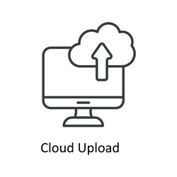 cloud upload outline icons simple stock vector image