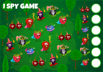 i spy game quiz with berry wizard mage warlock vector