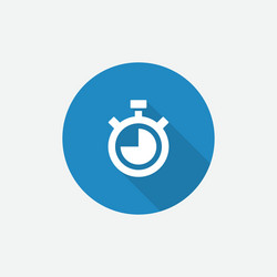 Simple Timer Icon with Long Shadow vector image