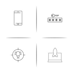 web and text simple linear icon setsimple outline vector image