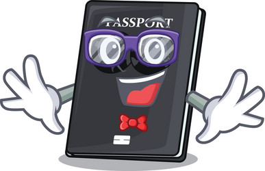 geek black passport in the shape character vector image