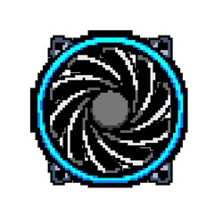 power cooling fan pc game pixel art vector