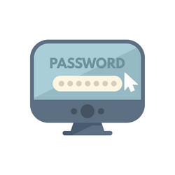 user entering password on computer for website vector image