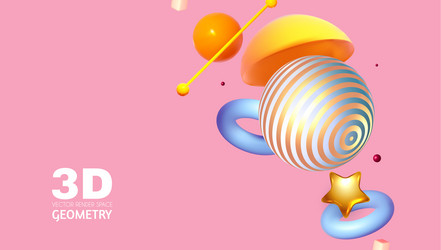 abstract 3d geometric render background realistic vector image