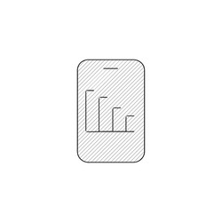 chart on mobile phone thin line icon analytics vector image