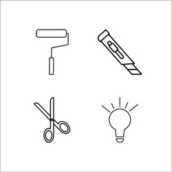 Design and studio simple linear icon setsimple vector
