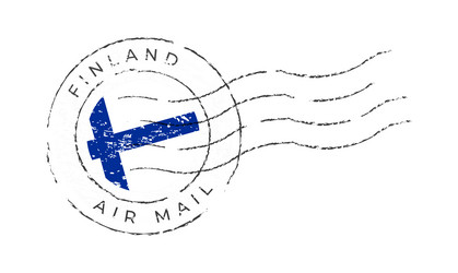 finland postage mark national flag stamp vector