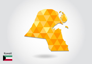 geometric polygonal style map of kuwait low poly vector image