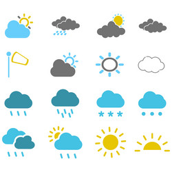 icons set of clouds different forms and style vector image