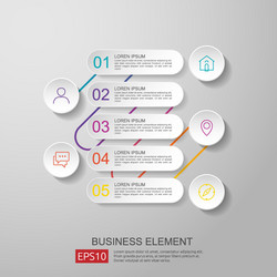 infographics timeline element with 3d paper label vector