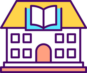 library building rgb color icon vector