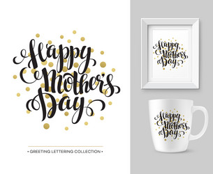 Mothers day hand lettering collection mock-up vector